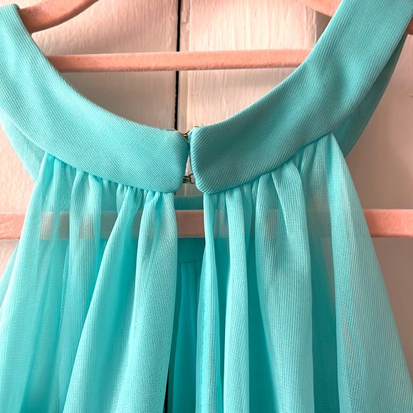 Pink Blush Halter Tulle Evening Maternity Gown by Eva Size Medium Halter - Picture 15 of 15